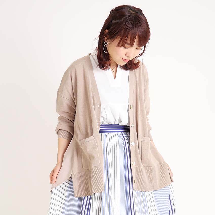 ニットフレアカーディガン